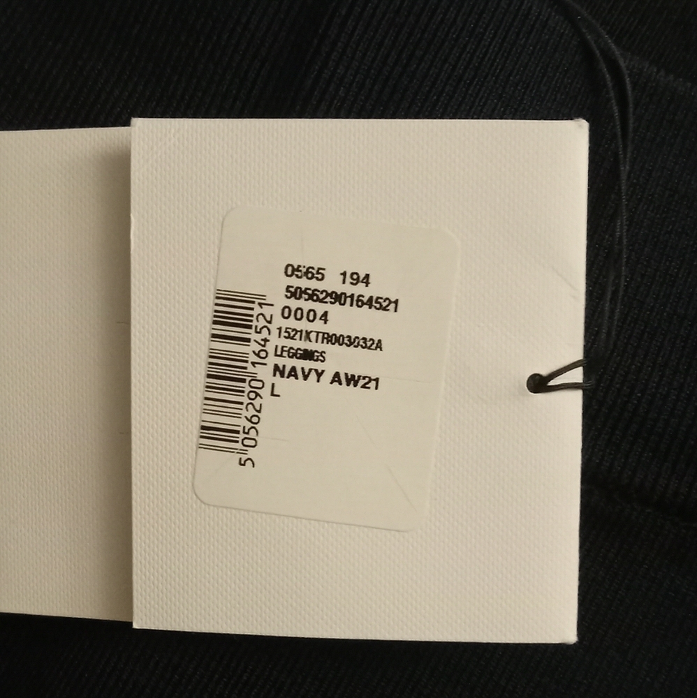 NEW size L Victoria Beckham Ribbed Leggings NAVY BLUE Color - Picture 14 of 16